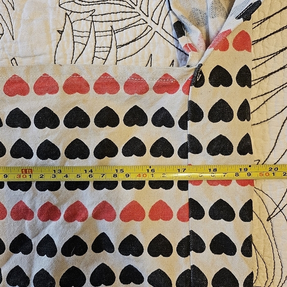 VGUC Vine Street Market Hearts Bag Canvas Reusable Shopping Tote Red Black - Picture 5 of 8